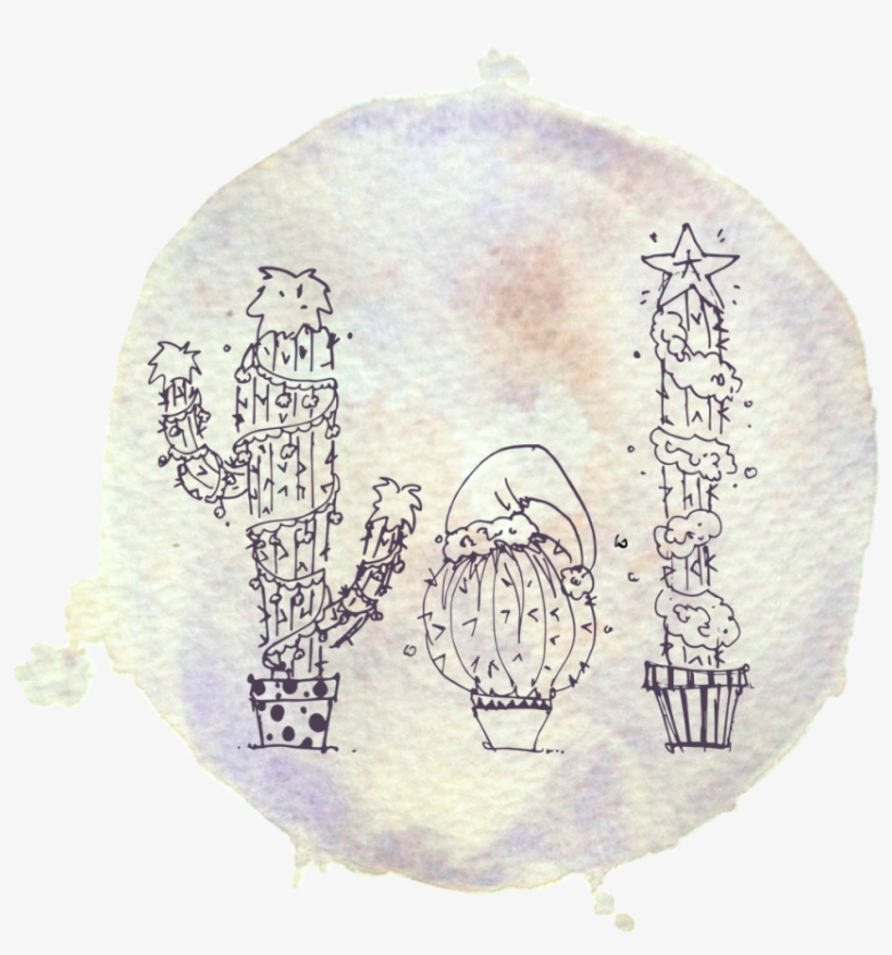 Happy Holidays Here A Christmas Cacti Postcard On A - Darkness, transparent png #40842