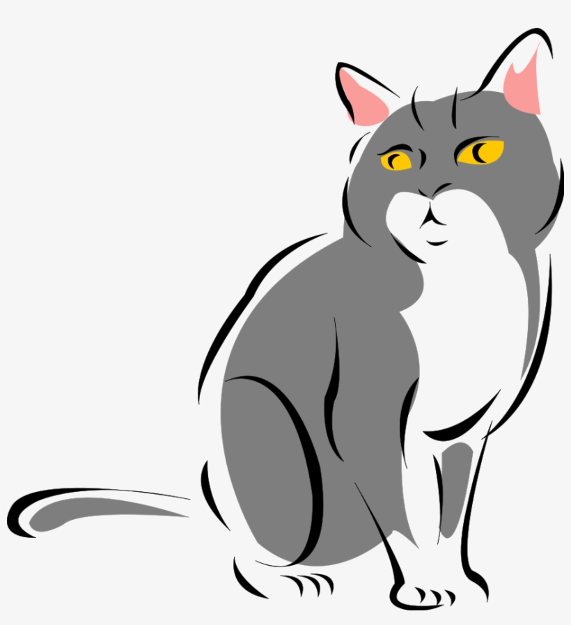 How To Set Use Stylized Grey Cat Clipart, transparent png #40929