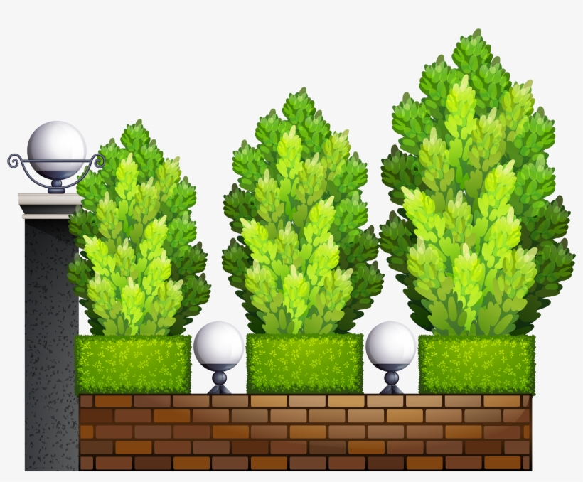 Fence With Plants Png Clipart - Clip Art, transparent png #41016