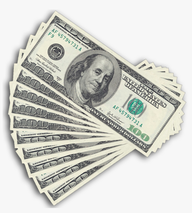 Dollar Banknotes Free Png Image - Hundred Dollar Bills Png, transparent png #41413