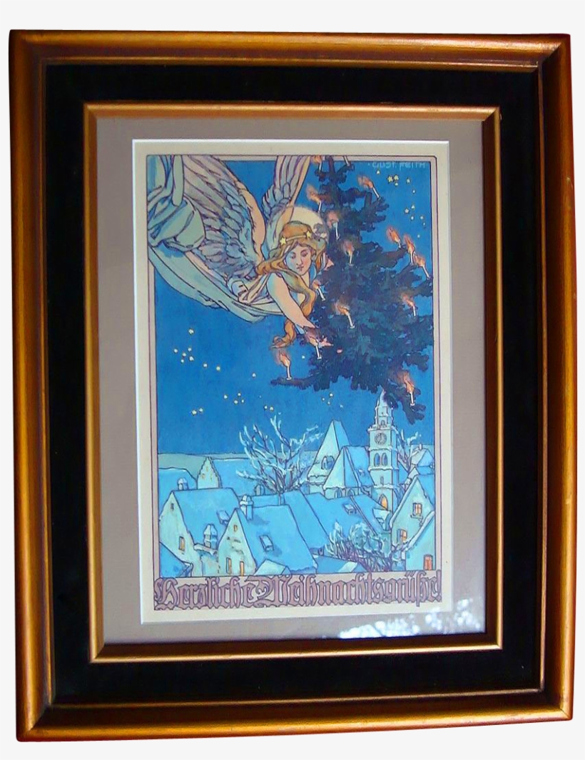 Watercolor By Gustave Feith Of Christmas Angel - Watercolor Painting, transparent png #41478