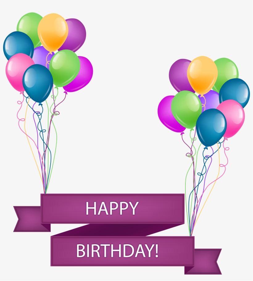 Happy Birthday Banner With Balloons Transparent Png, transparent png #41939