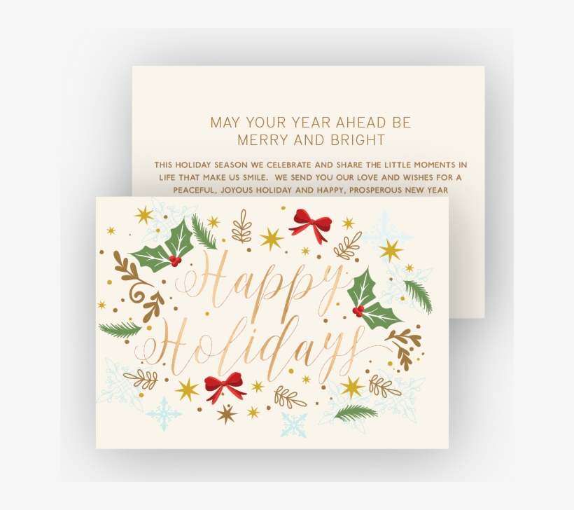 "happy Holidays" Card, transparent png #42420