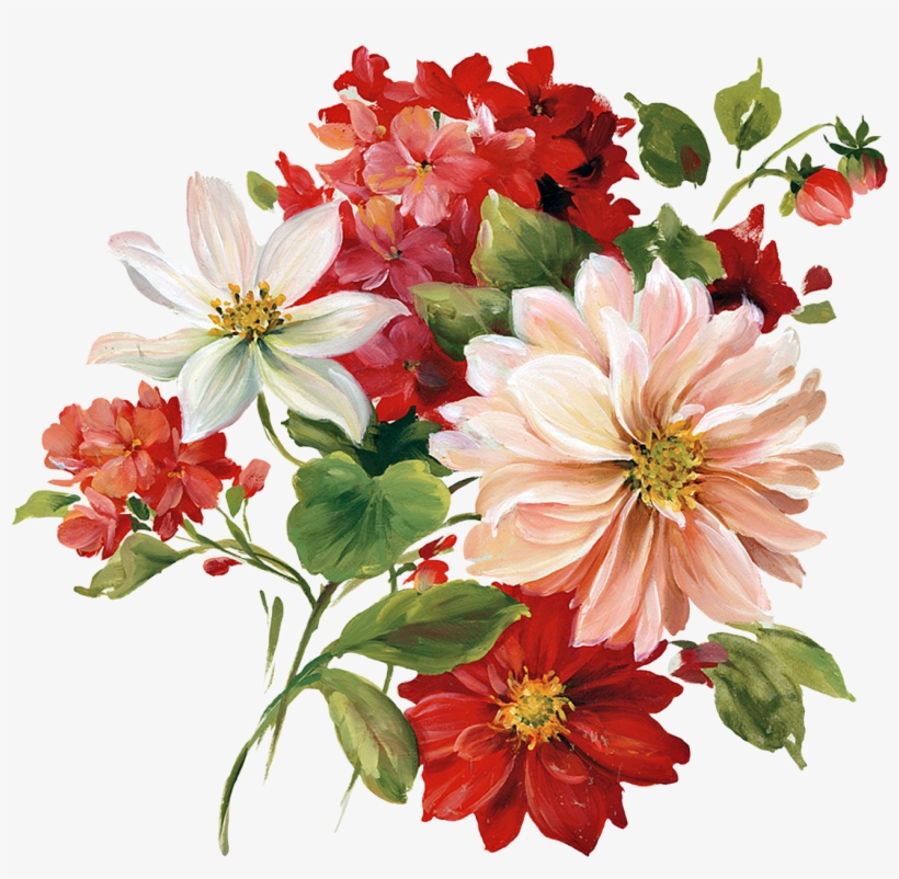 Floral Png Picture - Art Flower Painting Png, transparent png #42782
