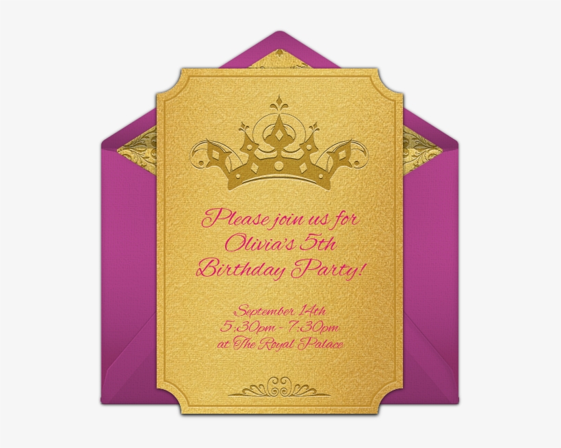 Free Birthday Party Invitation With A Princess Crown - Chrismukkah Invitations, transparent png #42895