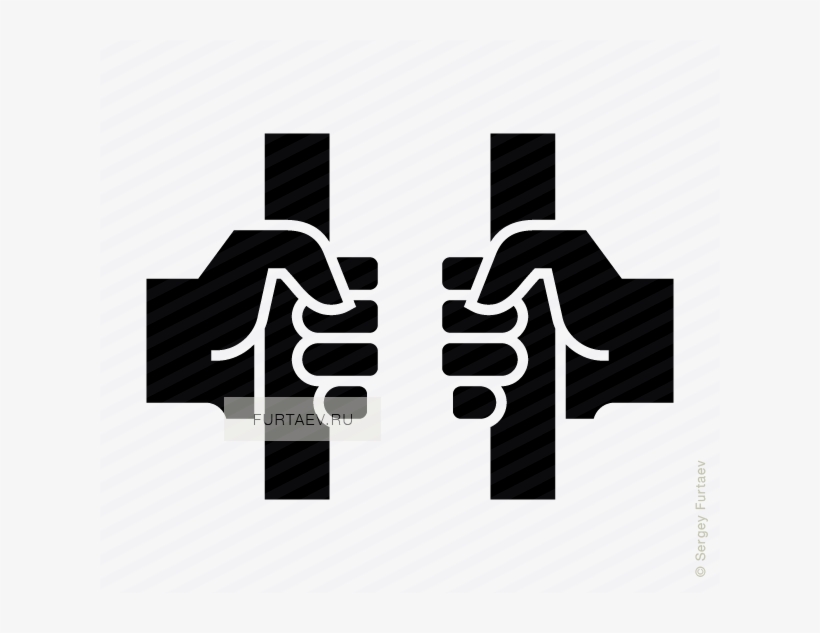 Vector Icon Of Hands Gripping Prison Bar - Hand Grip Grip Icon, transparent png #43145