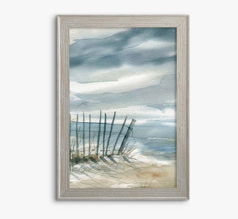 Coastal Watercolor ~ Fence - Perfect International Subtle Mist (blue) Ii' Giclee, transparent png #43160