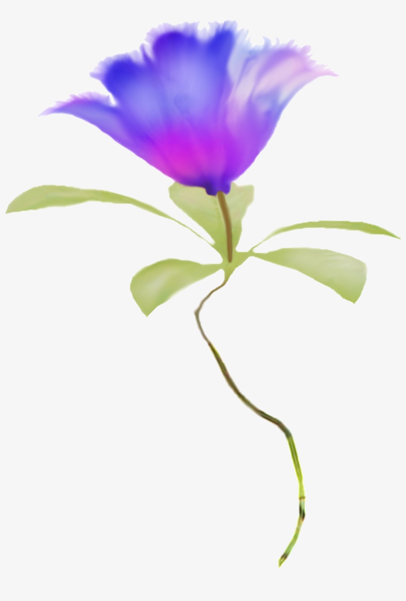 Blue Flower Clipart Real Pencil And In Color Blue Flower - Watercolor Flower Blue Flowers Png Border, transparent png #43423