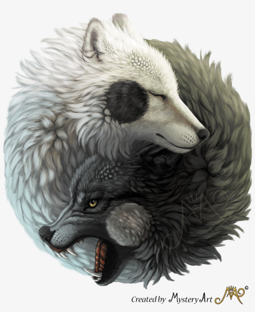 Yin Yang Wolves For Web - Yin And Yang Wolves, transparent png #43558