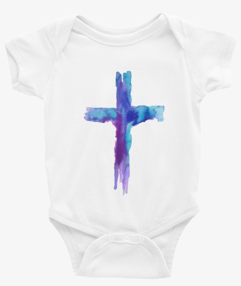 Watercolor Cross Infant Bodysuit - Watercolor Painting, transparent png #43835