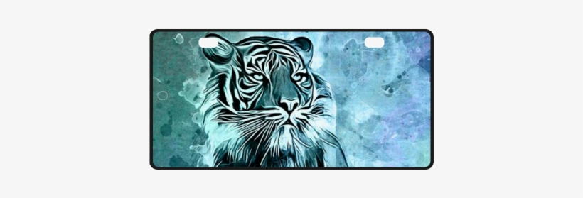 Watercolor Tiger License Plate - Bengal Tiger, transparent png #44457