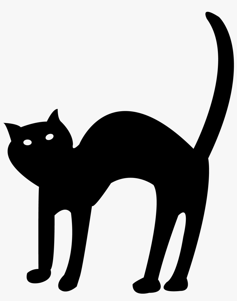 Halloween Black Cat Vector Free Transparent Background - Cartoon Halloween Black Cat, transparent png #44671