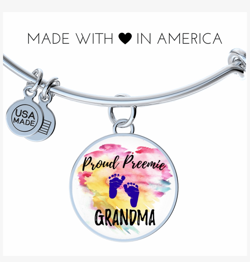 Proud Preemie Grandma Watercolor Bangle - Am Not Fast - Bangle Jewelry, transparent png #44820