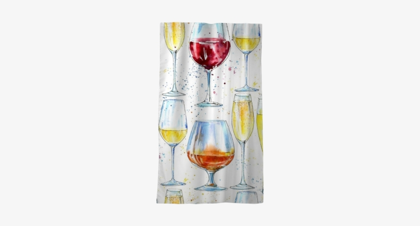 Seamless Pattern Of A Champagne,cognac, Wine, Beer - Champagne Stemware, transparent png #45008