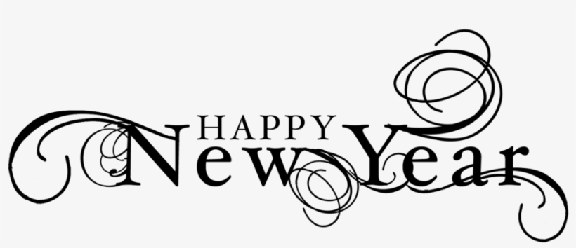 New Year 2019 Black And White Clipart - Word Of Happy New Year, transparent png #45139