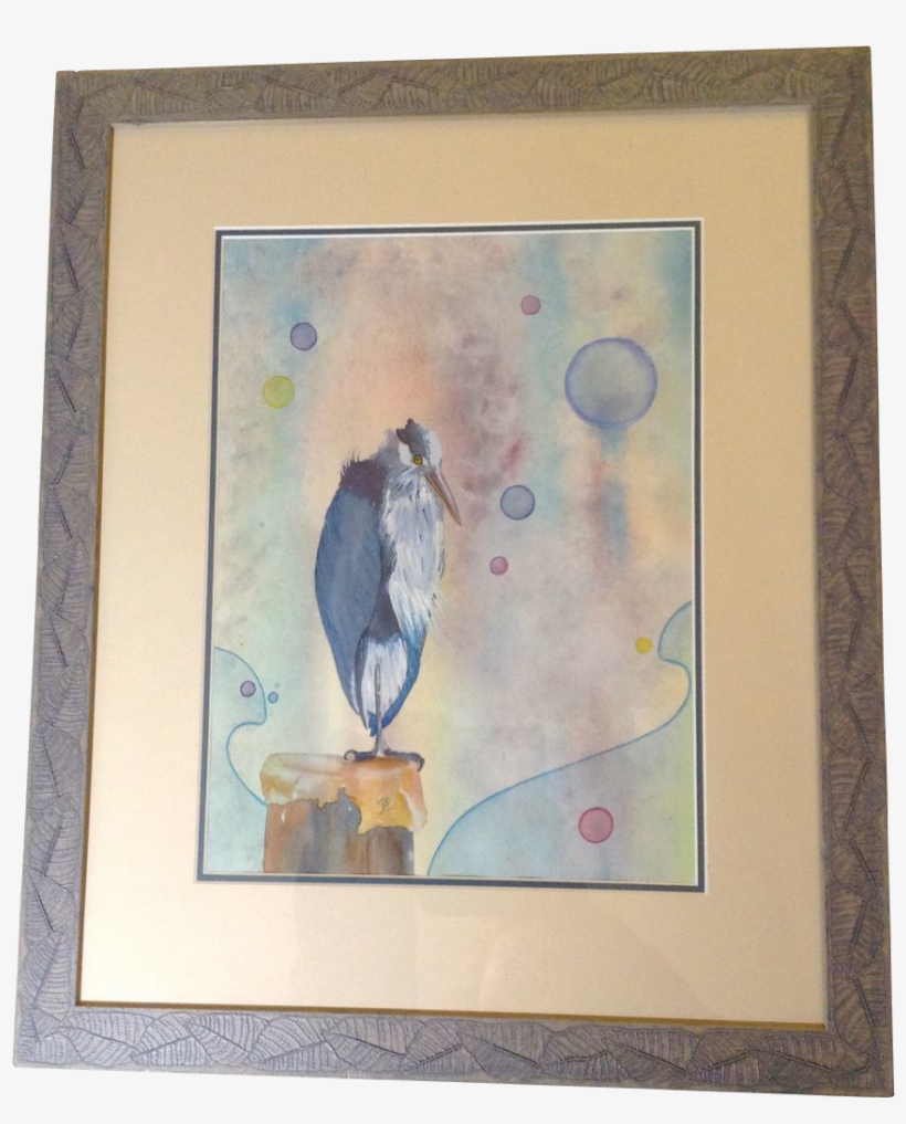 Judith Picone Stork On A Post, Original Works On Paper - Picture Frame, transparent png #45251