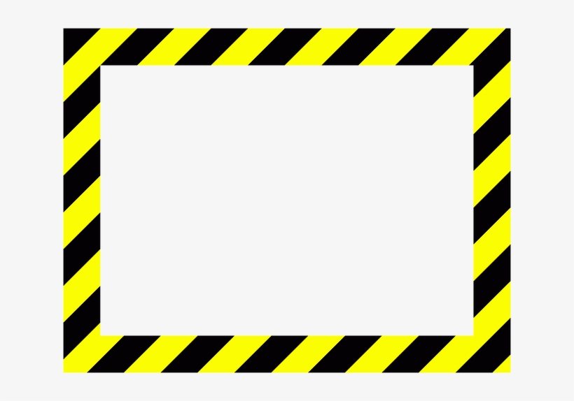Sign Frame Danger Caution Men Working High - Yellow Black Stripes Png, transparent png #45964