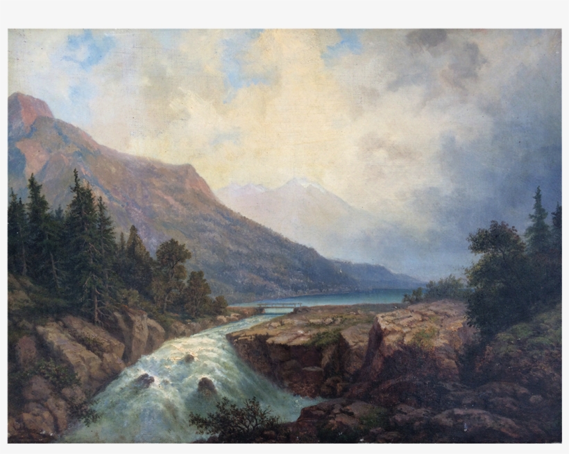 Albert Schoenbeck German Artist Mountains And Lake - Landscape, transparent png #46297