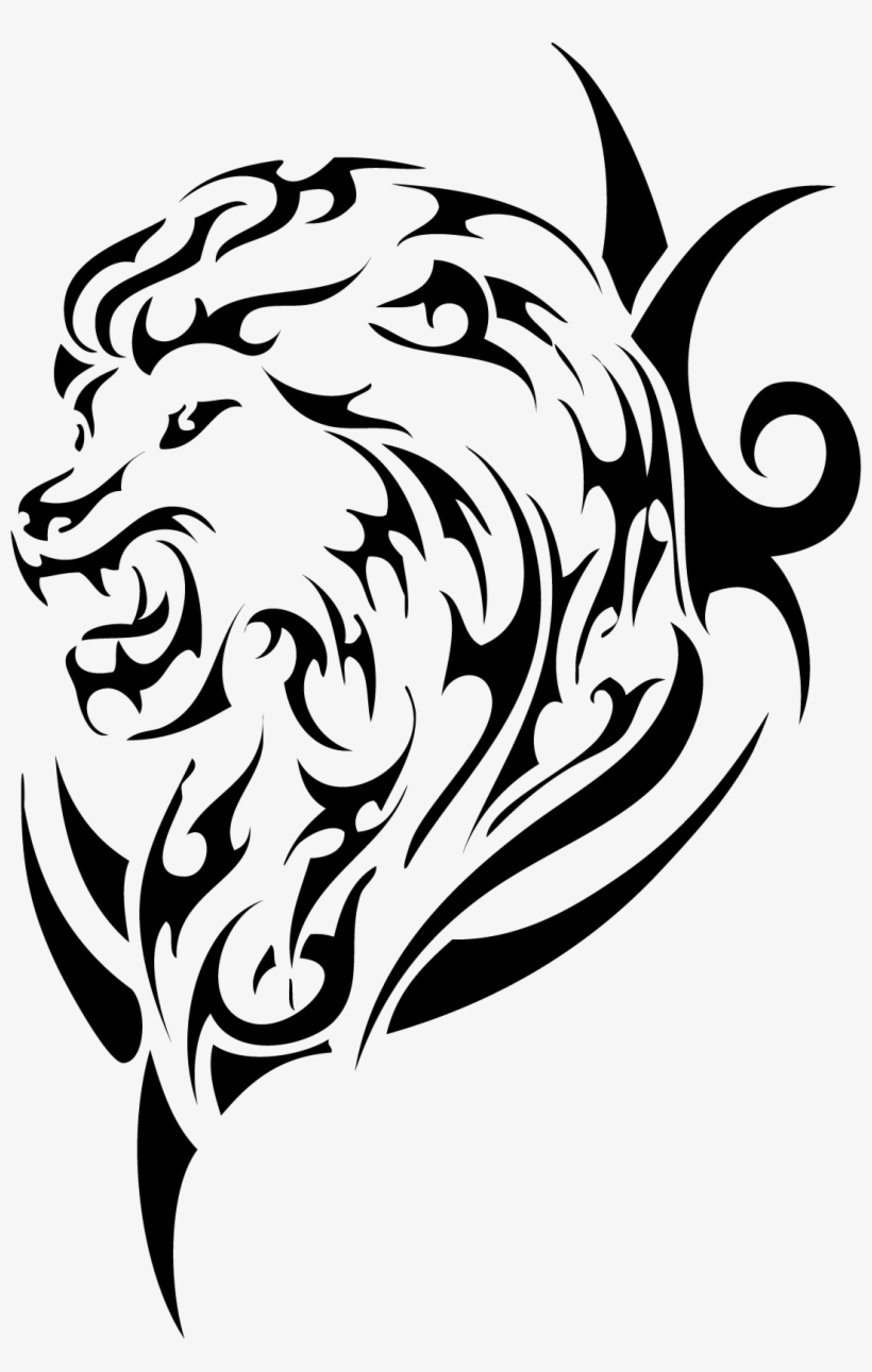 Image - Lion Tribal Tattoo Png, transparent png #46414