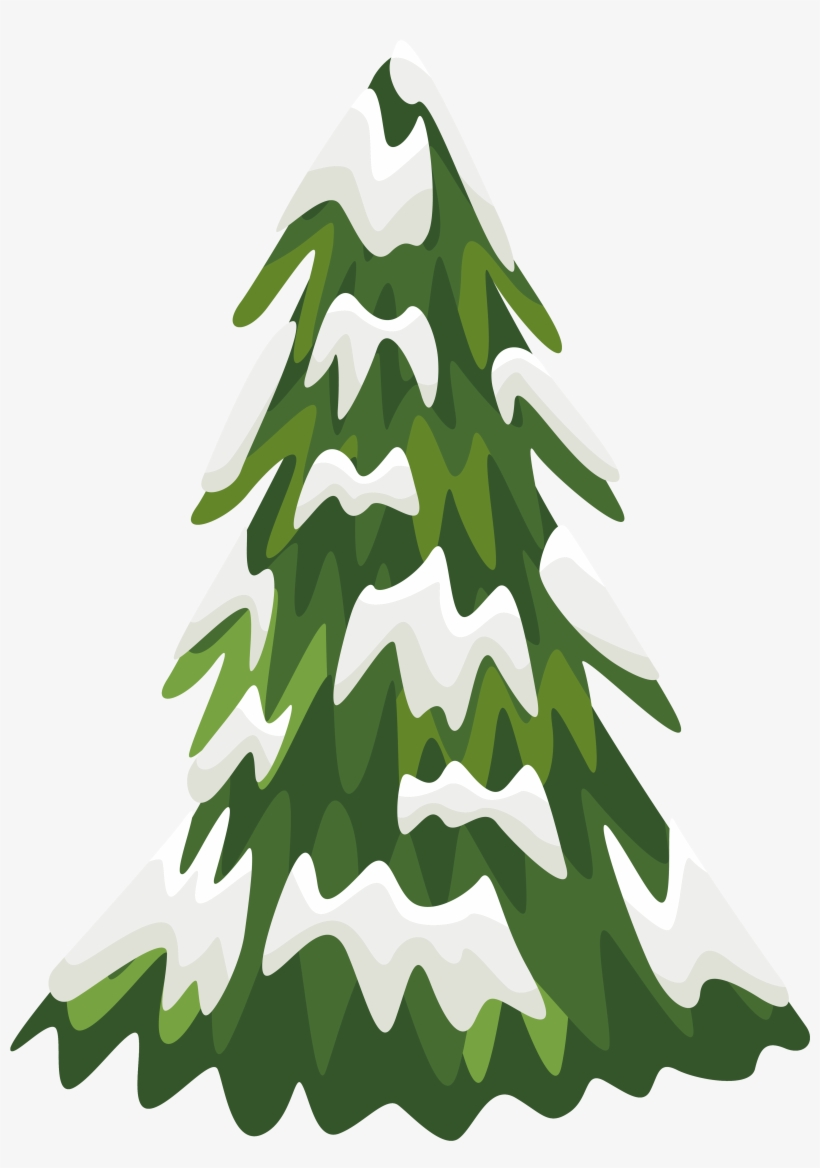 Pine Tree Clipart Watercolor - Snowy Pine Tree Clipart, transparent png #46496