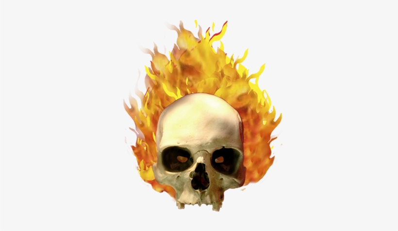 28 Collection Of Skeleton Head Clipart Png - Skull On Fire Png, transparent png #46760