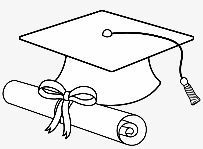 Grad Cap Png Doodle - Diploma And Cap Drawing, transparent png #46860