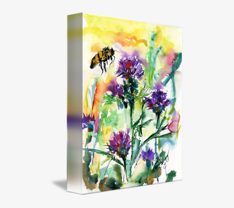 "milk Thistle And Bee Medicinal Florals" By Ginette - English Lavender, transparent png #46941