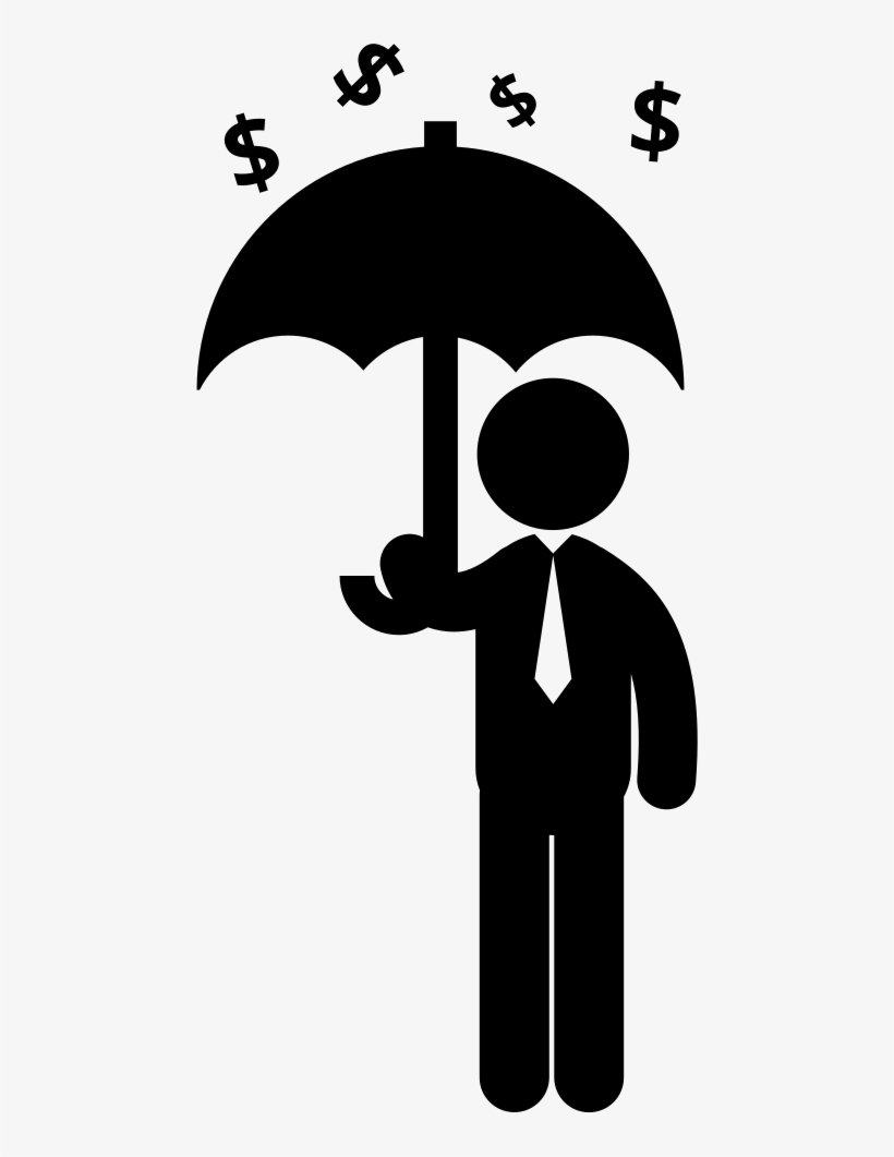 Money Rain Man Holding An Umbrella Royalty Free Png - Icon Man Presenting, transparent png #47049