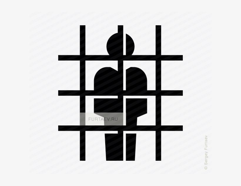 Prisoner In Icon Of Man Behind Bars - Pictogramme Prisonnier, transparent png #47262
