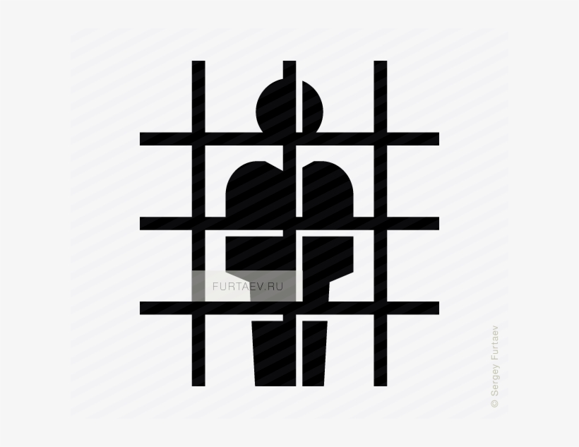 Prisoner In Icon Of Man Behind Bars - Pictogramme Prisonnier, transparent png #47262