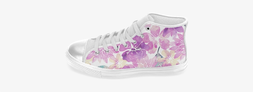 Watercolor Flower Pattern Women's Classic High Top - Blue Green Watercolor Flower Pattern Iphone 6 Slim, transparent png #47989