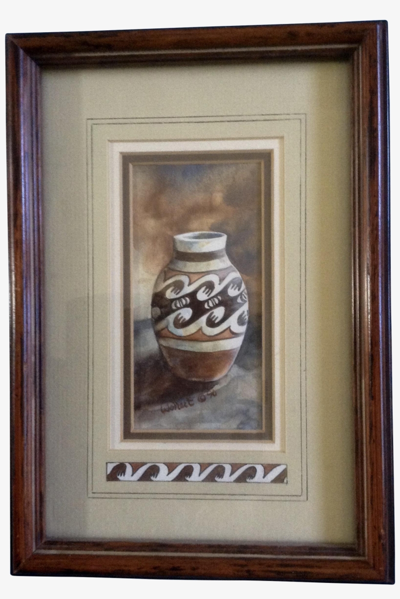 Wollert, Watercolor Painting, Southwestern Indian Vase, - Picture Frame, transparent png #48137