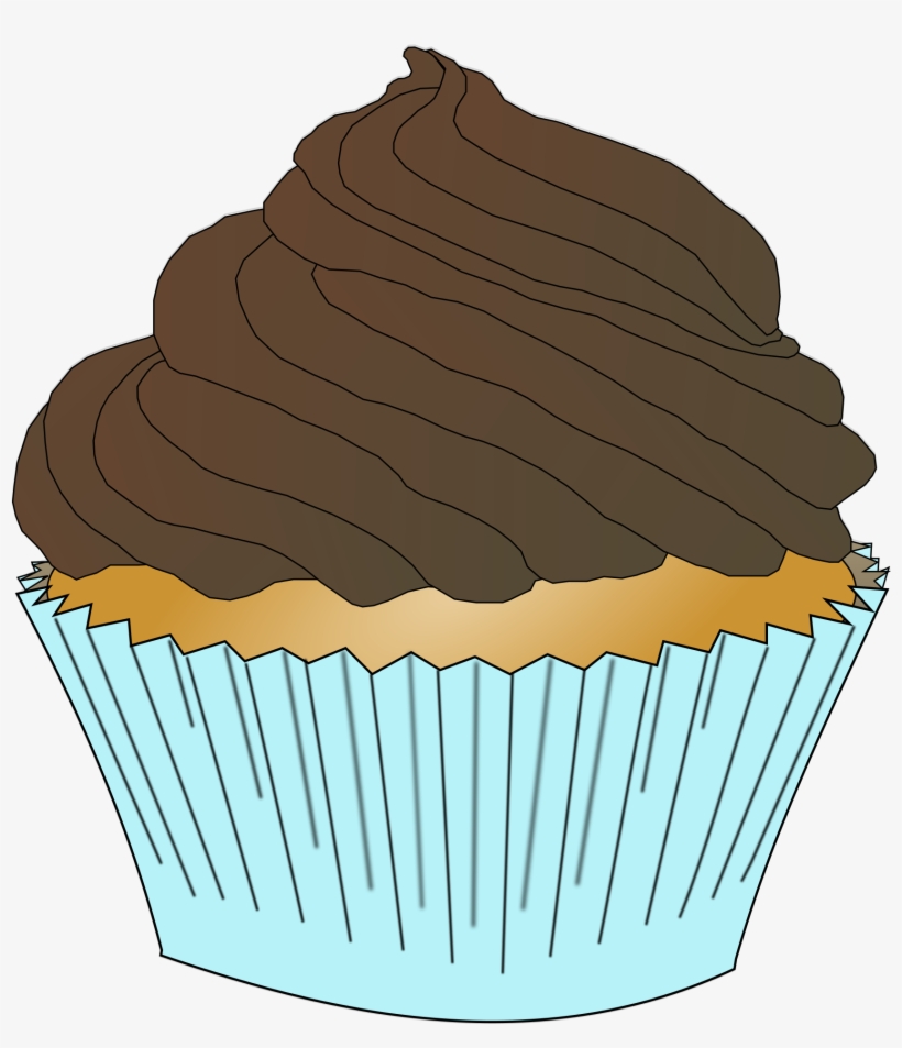 Chocolate Cake Clipart Cupcake Frosting - Rainbow Cupcake Clip Art, transparent png #48221