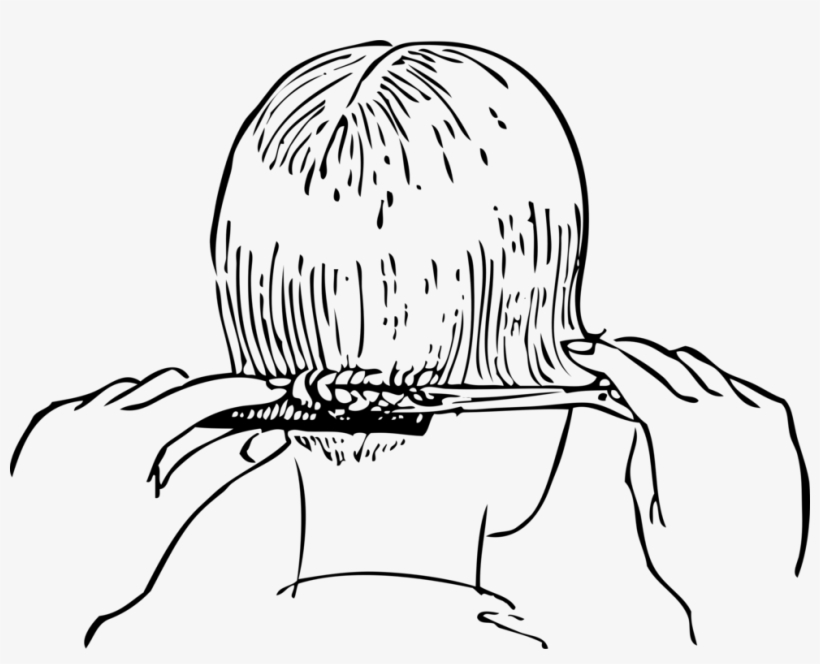 Line Art Download Watercolor Painting Black And White - Saç Kesim Teknikleri, transparent png #48371