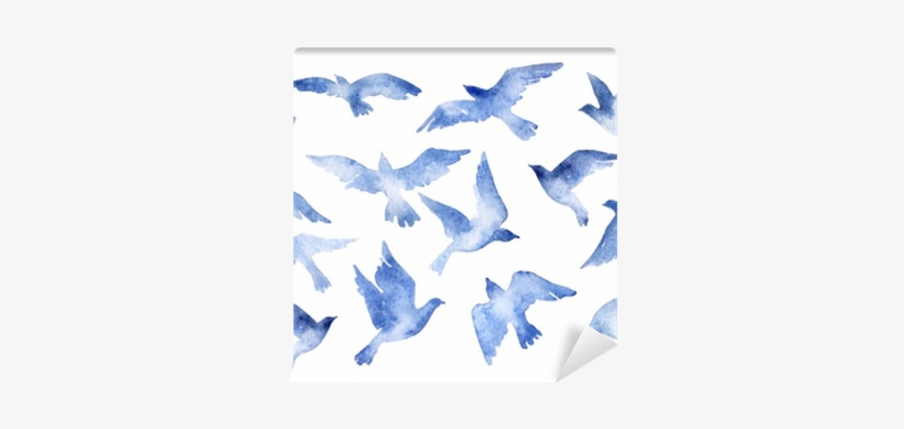 Abstract Flying Bird Set With Watercolor Texture Isolated - Watercolor Texture Bird, transparent png #48416