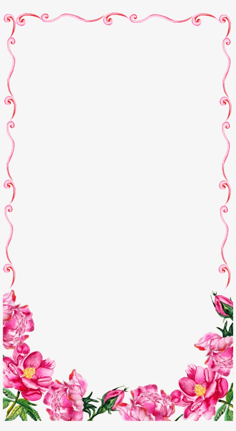 Pink Floral Border Png Transparent Image - Pink Floral Border Png, transparent png #48461