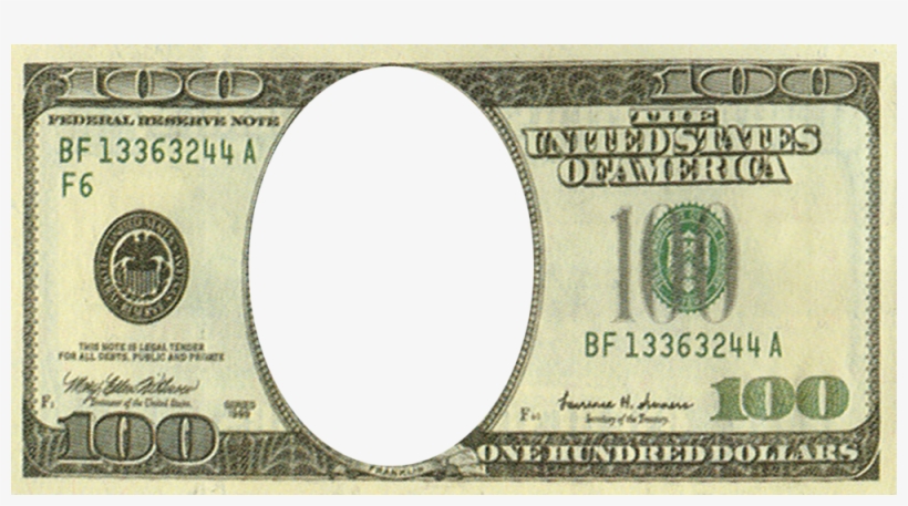Share This Image - 100 Dollar Bill With No Face, transparent png #48896