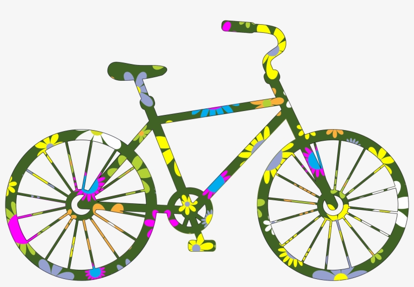 This Free Icons Png Design Of Retro Floral Bicycle, transparent png #48945
