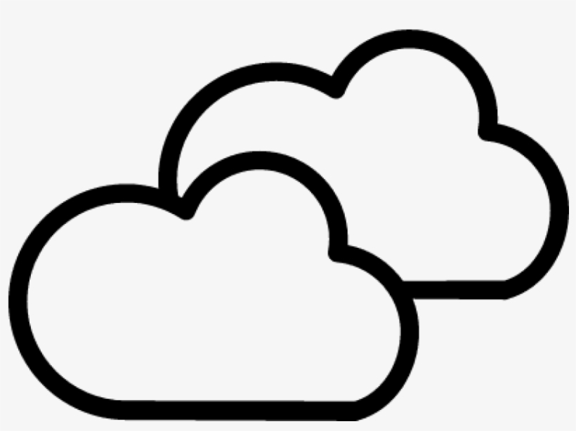 53934 Cloudy Weather Symbol Outline Of Two Clouds - Cloudy Weather Symbol, transparent png #49111