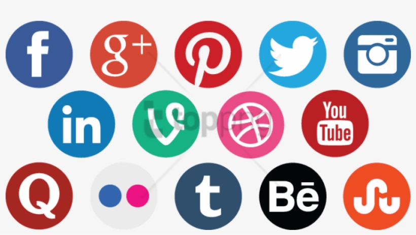 Social Media Icons Png Free Image Transparent - Social Media Icon Transparent Background, transparent png #49502