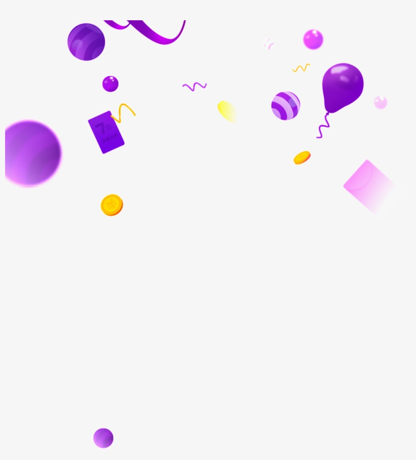 Png Element Material For Purple Balloons - 氣球 卡通 背景, transparent png #49650