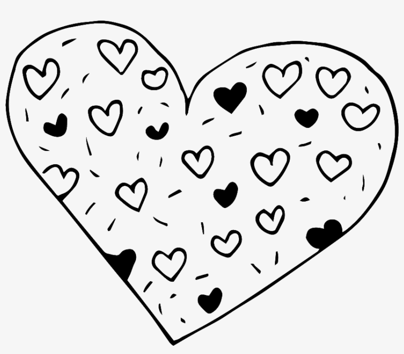 Black And White Hand Drawn Heart Shaped Love Vector - 愛心 黑白, transparent png #49829