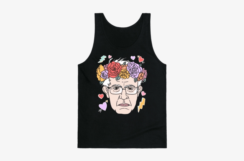 Bernie With Flower Crown Tank Top - Bernie: Don't Tell Me To Smile Tote Bag: Funny Tote, transparent png #400007