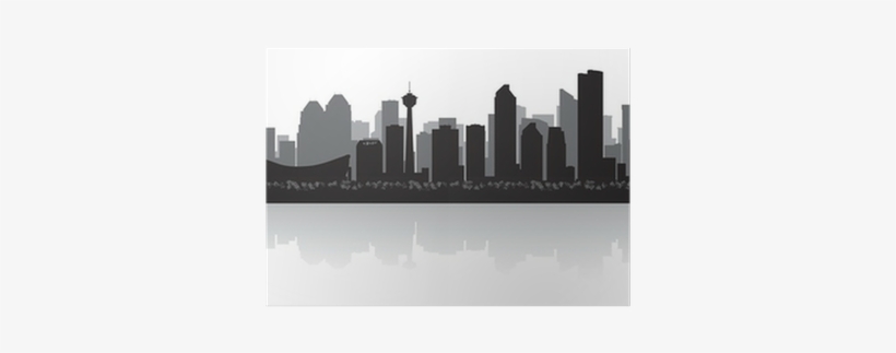 Calgary Canada City Skyline Vector Silhouette Poster - Calgary City Skyline Vector, transparent png #400032