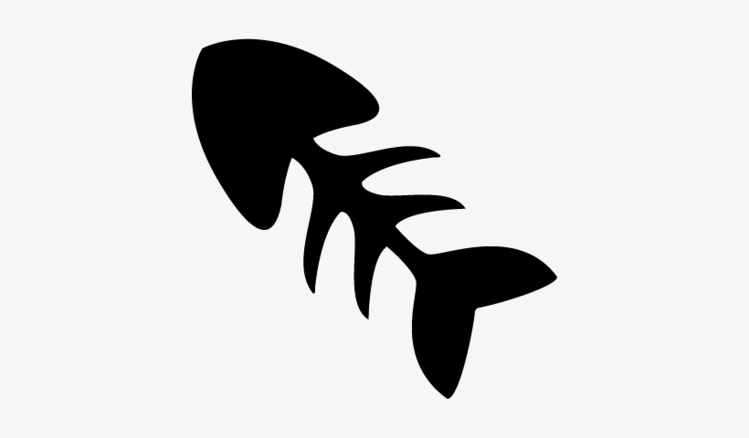 Black Fish Skeleton Silhouette Vector - Silueta De Esqueleto De Pescado, transparent png #400653