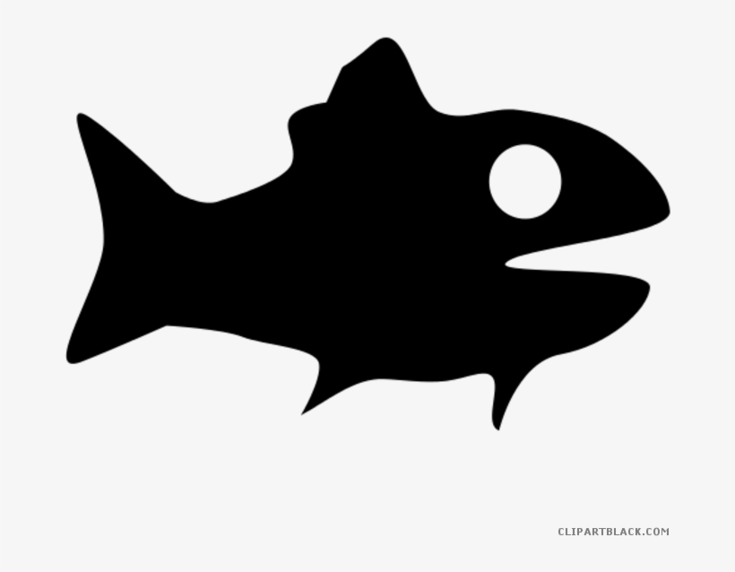 Fish Silhouette Clipart - Black Fish Outline Shower Curtain, transparent png #400812