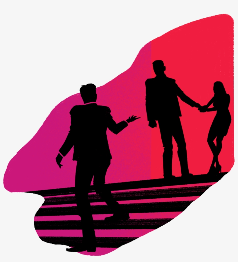 She Spots Carl, Who Has Now Spotted Her And Is Heading - Silhouette, transparent png #400856