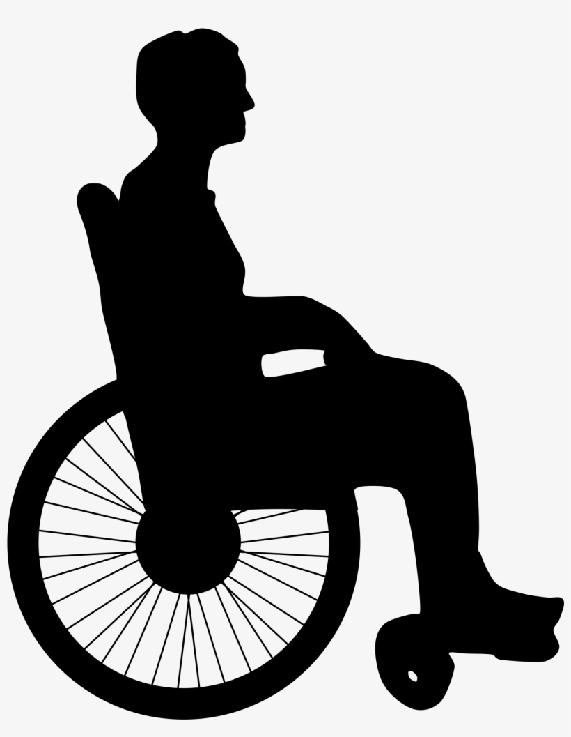 Graphic Black And White Library Silhouette At Getdrawings - Person In Wheelchair Silhouette Png, transparent png #401094