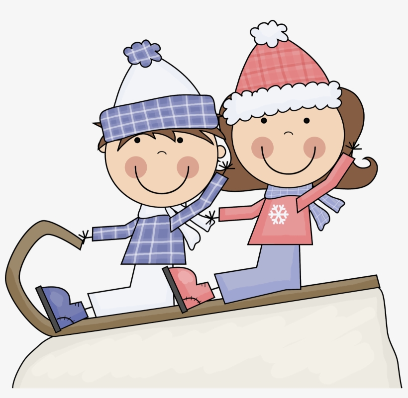 Showing Post & Media For Snow People Sledding Cartoon - Playing In Snow Png, transparent png #401113