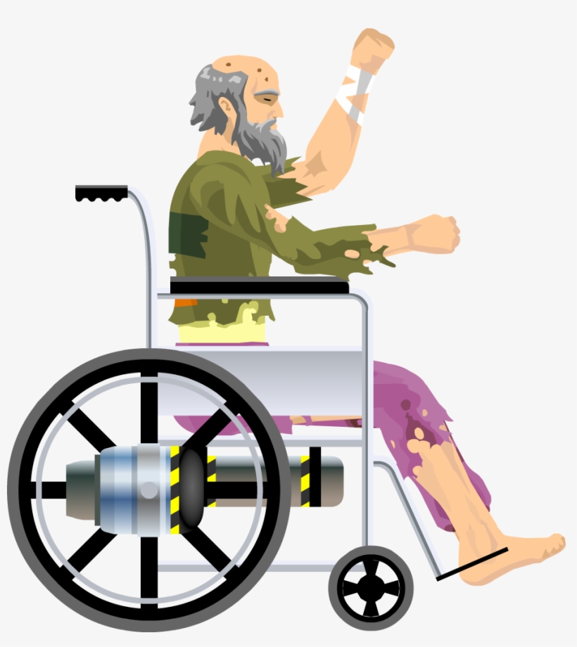Wheelchair Guy - Happy Wheels Characters, transparent png #401118